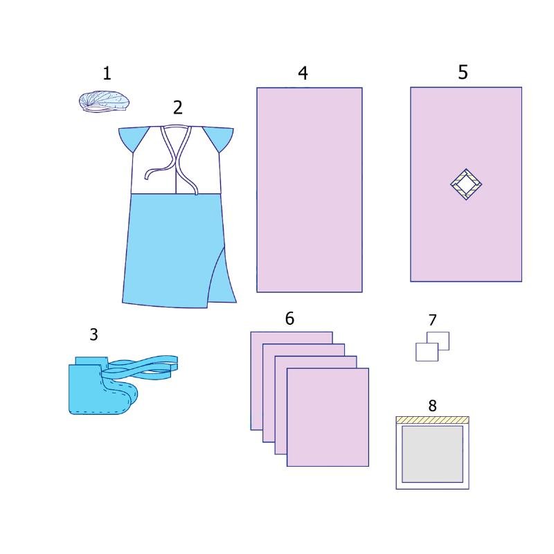 Комплект одягу та покриттів операційних для гінекологічних операцій Taipan-Pharm стерильний